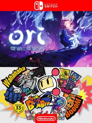 2 juegos en 1 Ori and the Will of the Wisps mas Super Bomberman R - Nintendo Switch